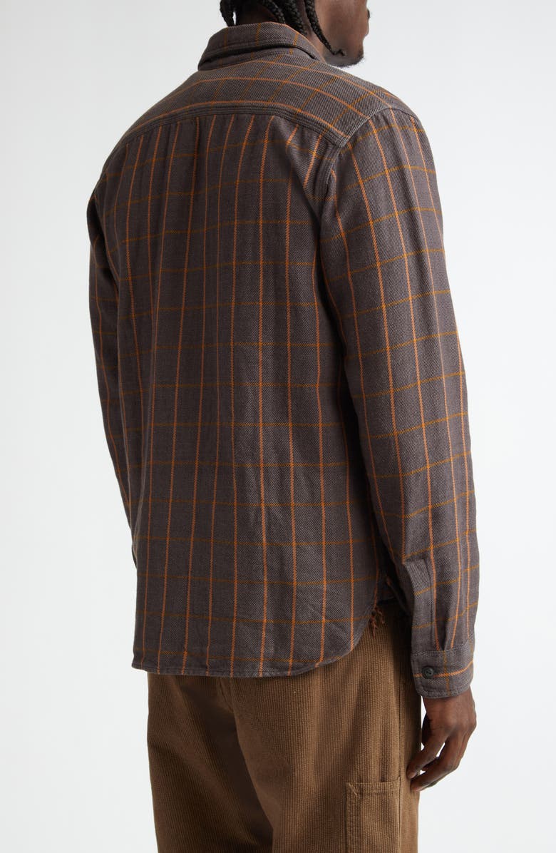 Double RL Plaid Cotton Twill Work Shirt, Alternate, color, Plum/ Orange