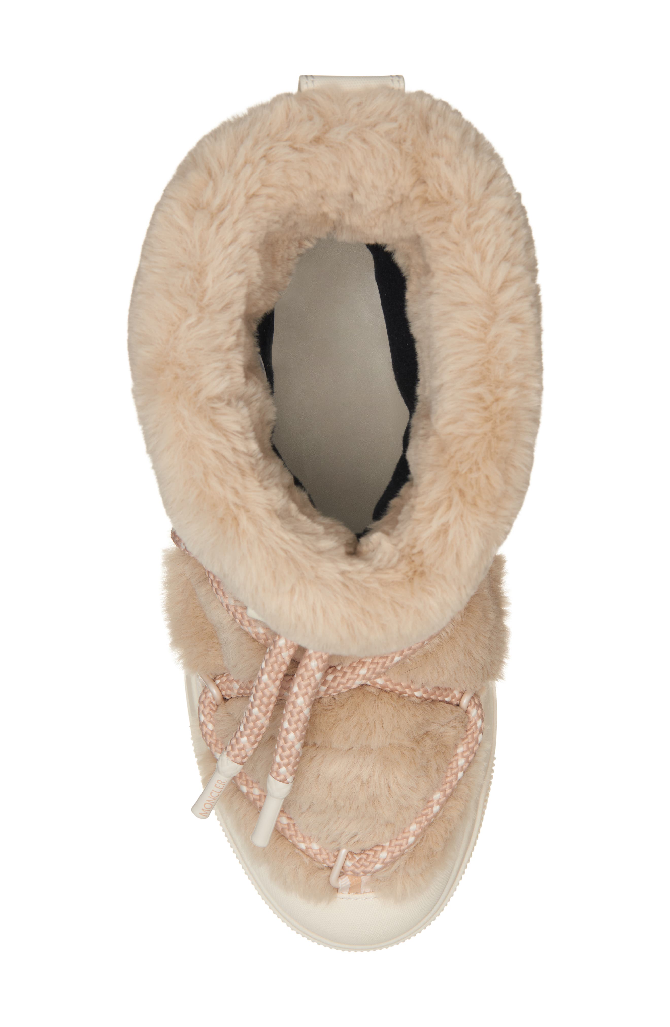 Moncler Mon Altive Faux Fur Snow Boot, Alternate, color, Teddy