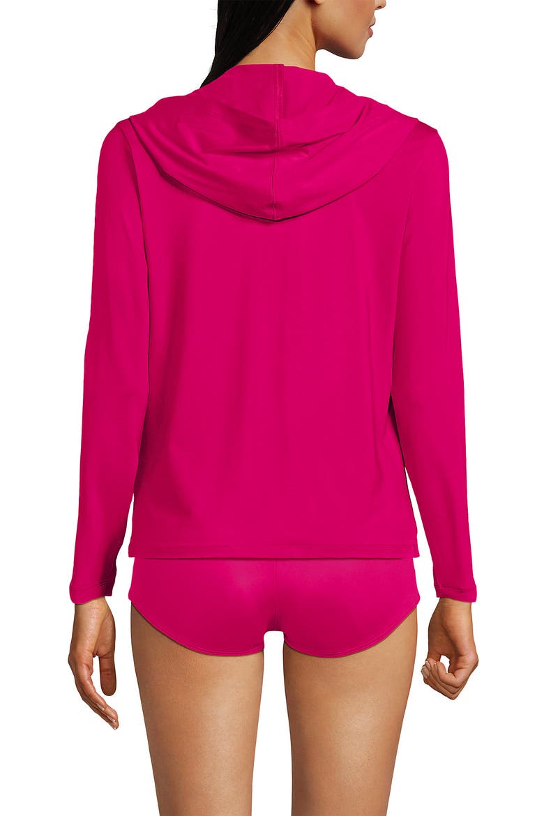 SunShade UPF 50 Long Sleeve Hooded Full Zip Rash Guard, Alternate, color, Riviera Rose