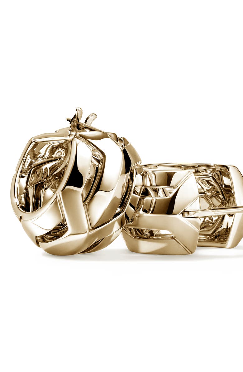 John Hardy Icon 50 14K Gold Hoop Earrings, 15mm, Alternate, color, Gold