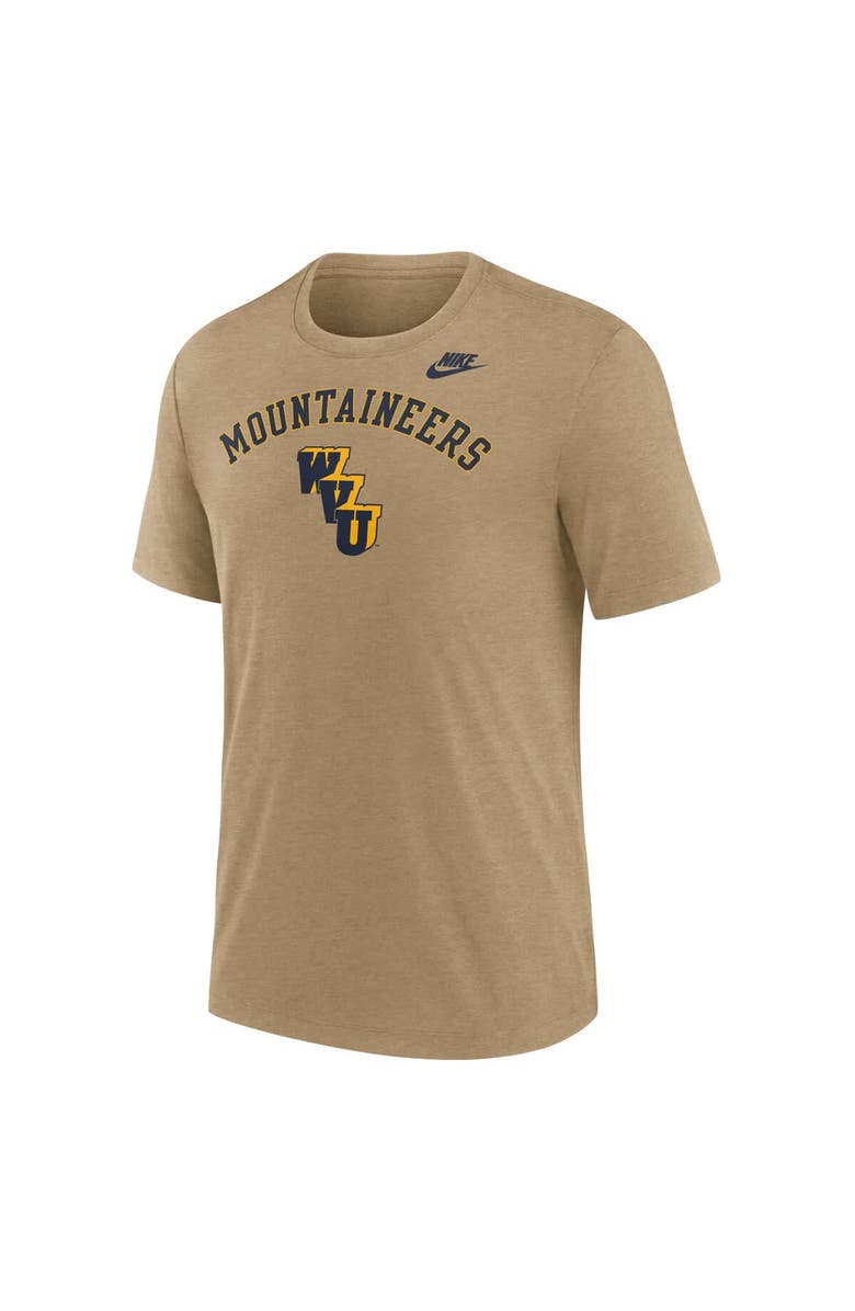 Nike Men's Nike Heather Light Brown West Virginia Mountaineers Legacy Arch Tri-Blend T-Shirt, Alternate, color, Light Brown