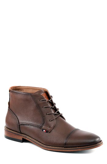Tommy Hilfiger Blaze Lace Cap Toe Boot In Brown