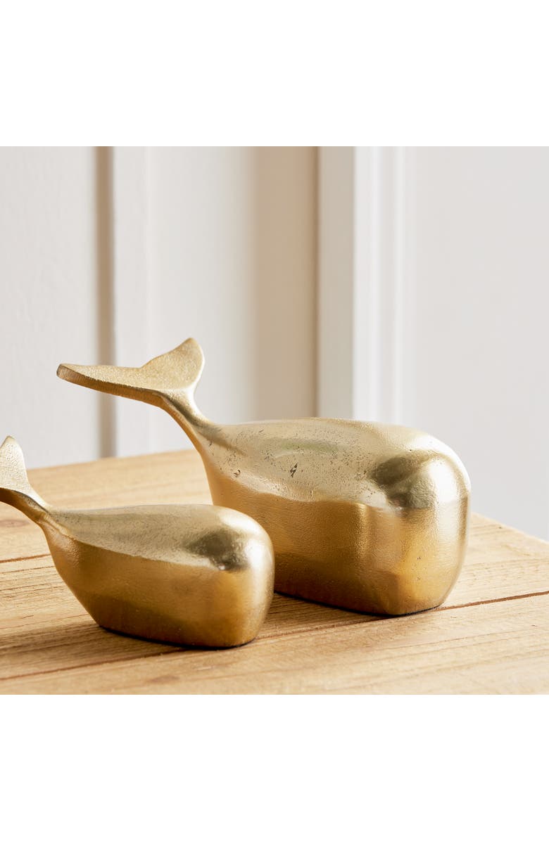Napa Home & Garden Moby Whale Sculptures Set of 2, Alternate, color, Gold