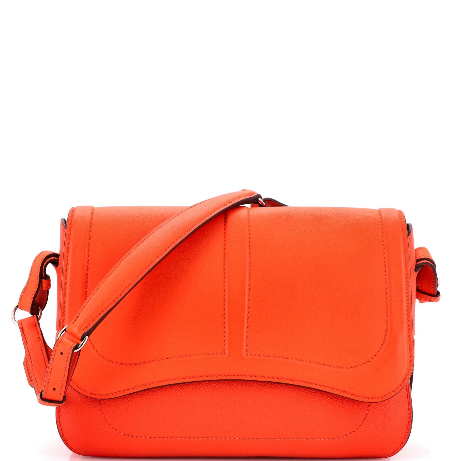Harnais Shoulder Bag Epsom and Swift, Main, color, Orange Poppy