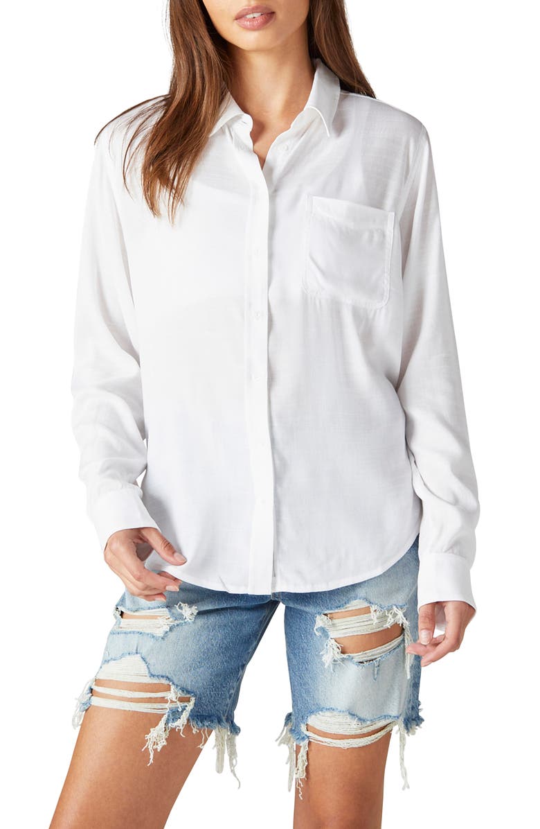 Lucky Brand The Boyfriend Button-Up Shirt, Main, color, 
