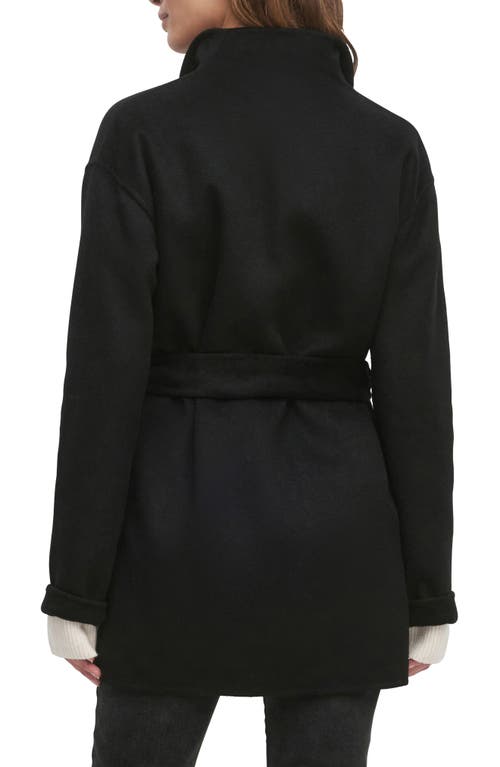 Favorite Daughter The Jasper Wool Blend Wrap Coat In Black