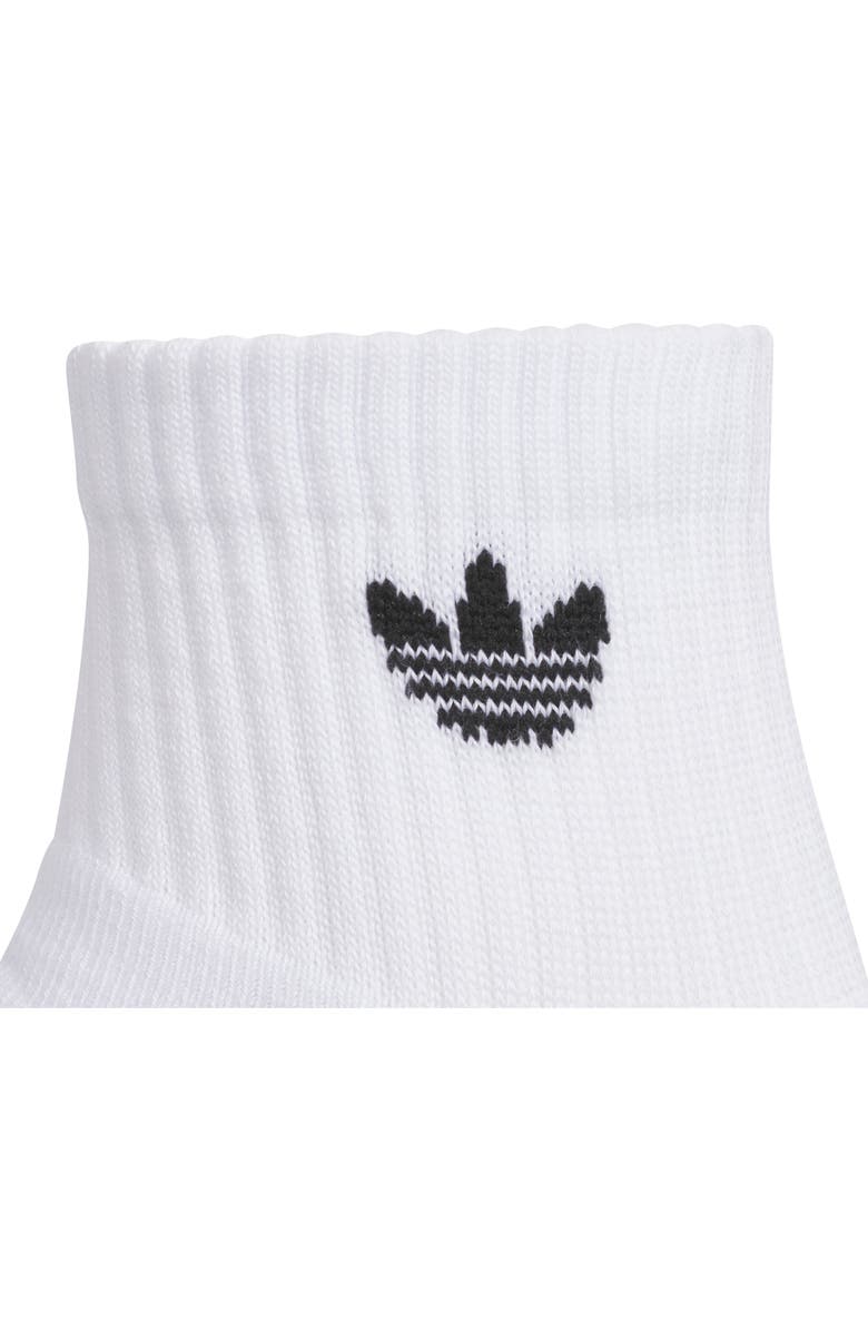 adidas Kids' Originals Trefoil Assorted 6-Pack Quarter Socks, Alternate, color, White/ Black