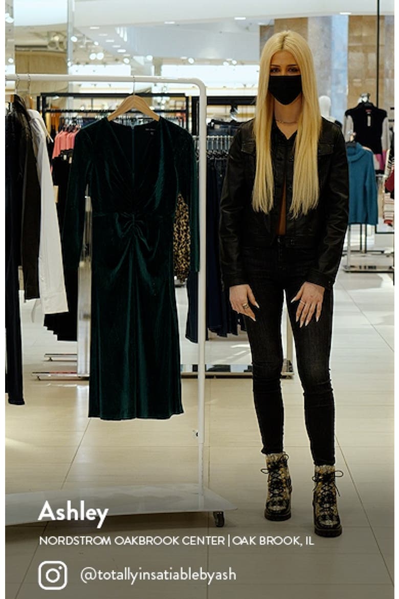 Long Sleeve Glitter Velvet Midi Dress video