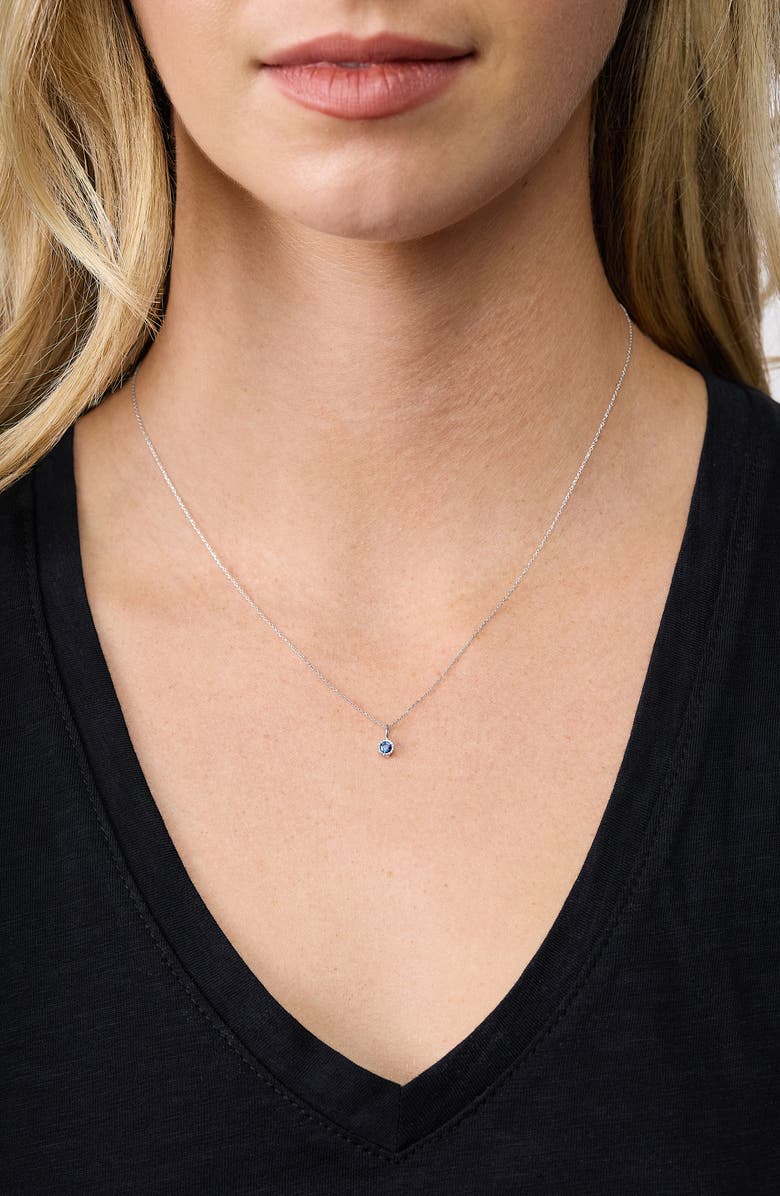 Bony Levy El Mar 18K White Gold Sapphire Pendant Necklace, Alternate, color, 18Kw