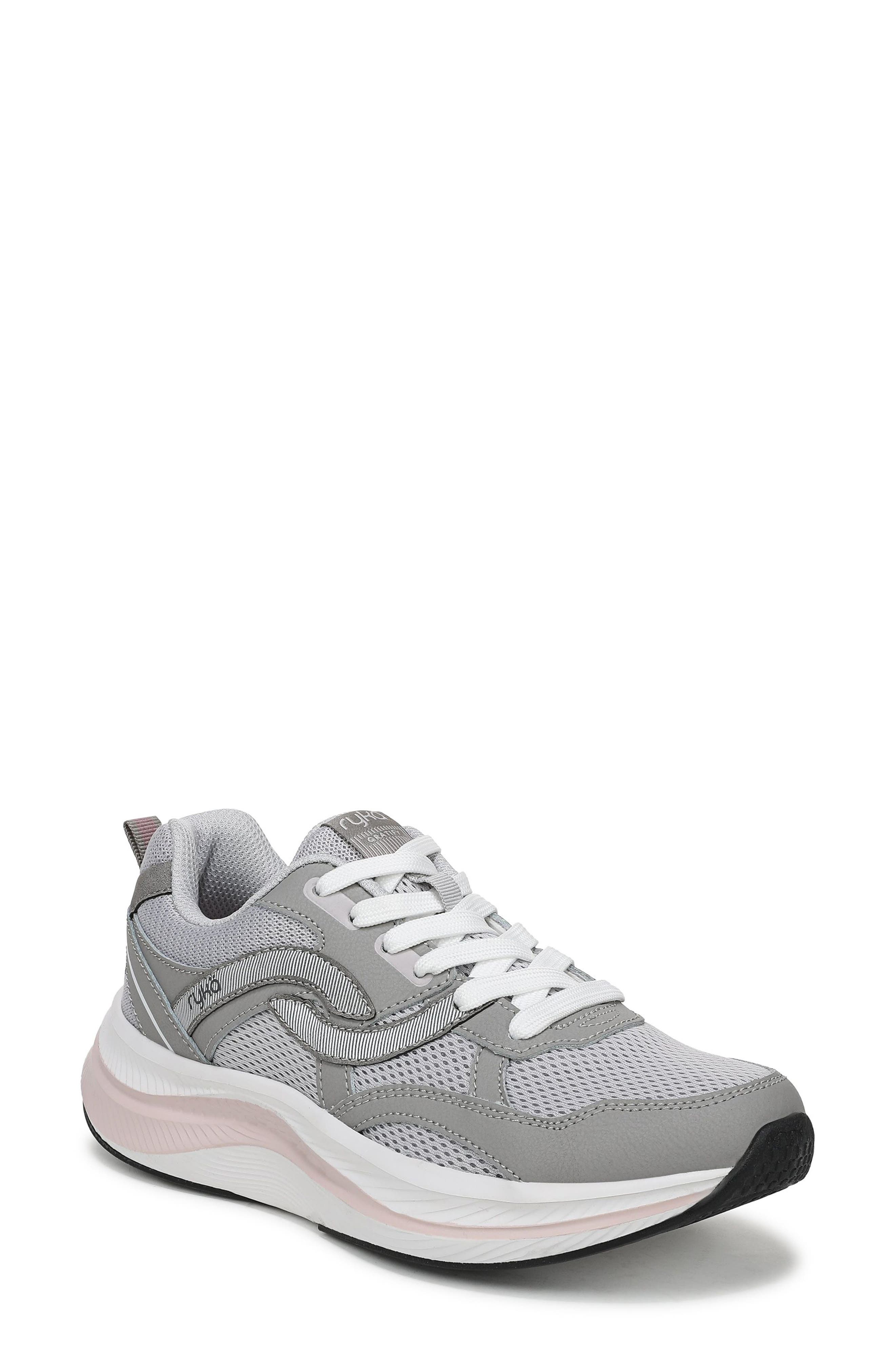 Gratify Walking Shoe, Main, color, PALOMA GREY LEATHER/ MESH