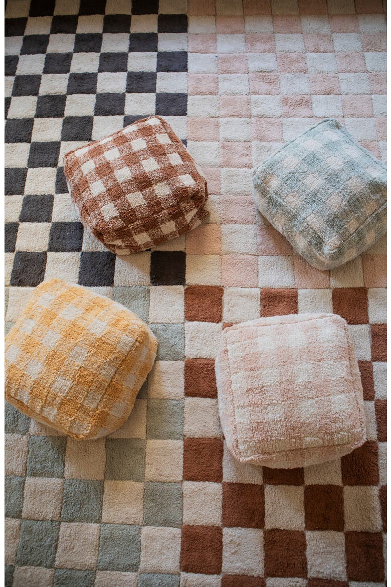 Tiles Washable Cotton Blend Rug, Alternate, color, ROSE
