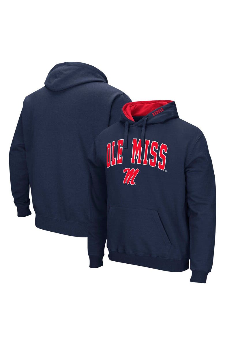 COLOSSEUM Men's Colosseum Navy Ole Miss Rebels Arch & Logo 3.0 Pullover Hoodie, Main, color, Navy