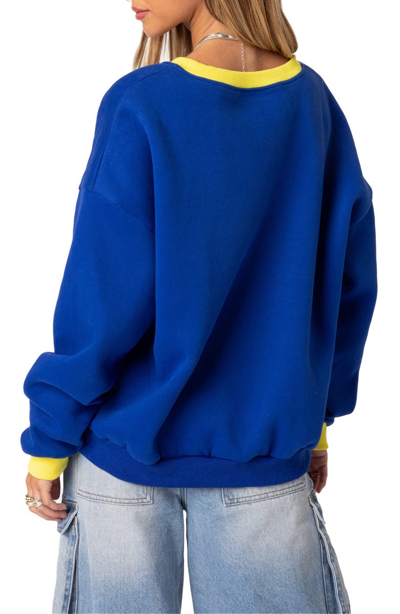 EDIKTED Italy Oversize Sweatshirt, Alternate, color, Blue