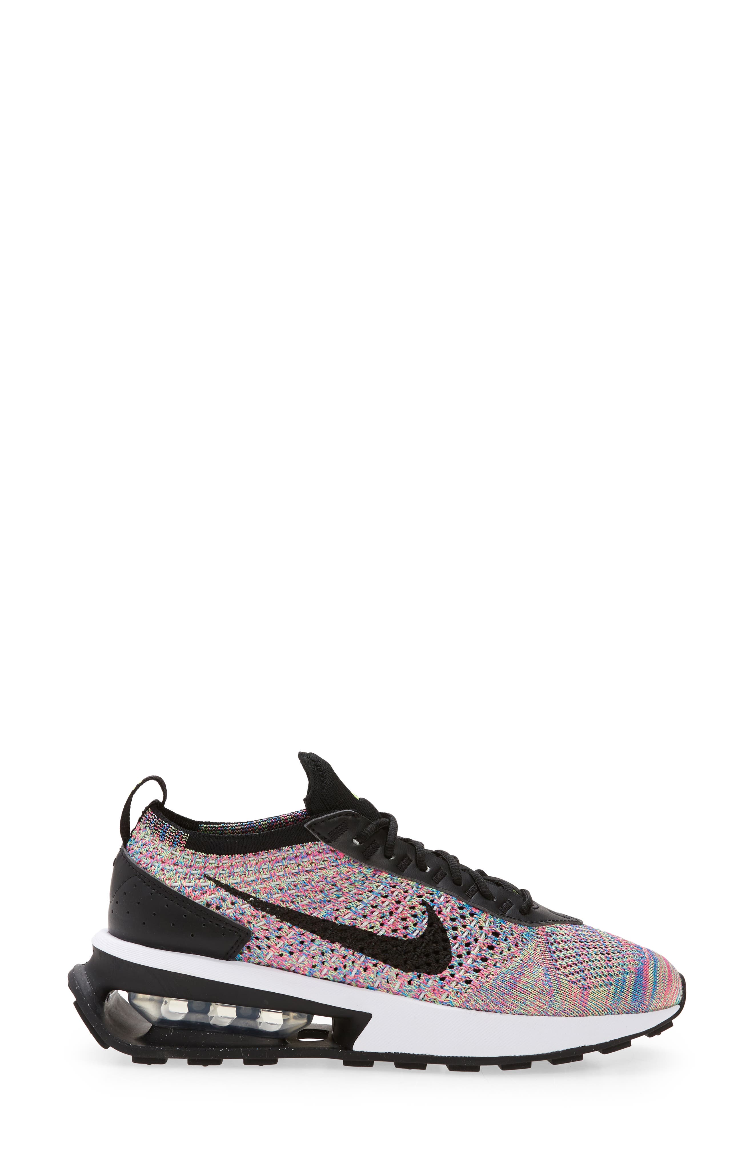 Nike Air Max Flyknit Racer Sneaker, Alternate, color, Green/ Black/ Pink/ Blue