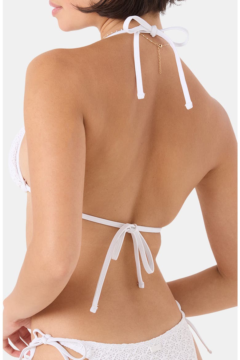 Mini Tiki Triangle Bikini Top, Alternate, color, WHITE
