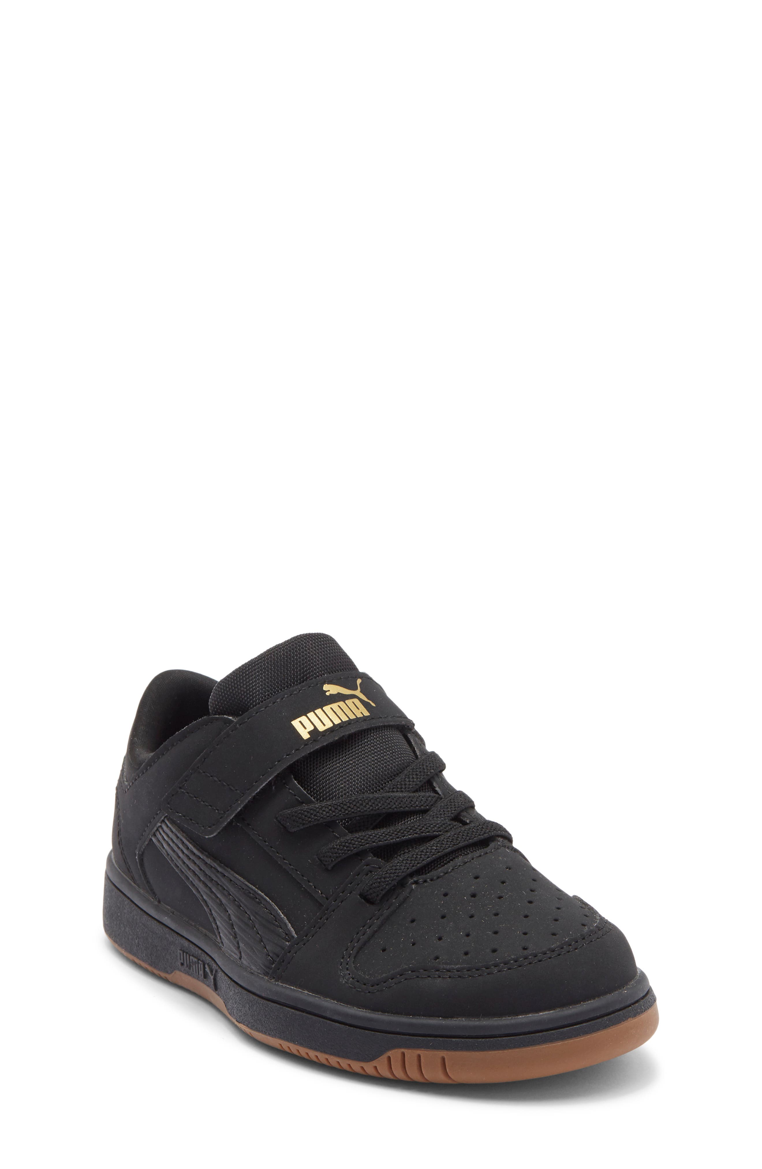 PUMA Kids' Rebound Layup Sneaker, Main, color, Puma Black/ Black/ Gold