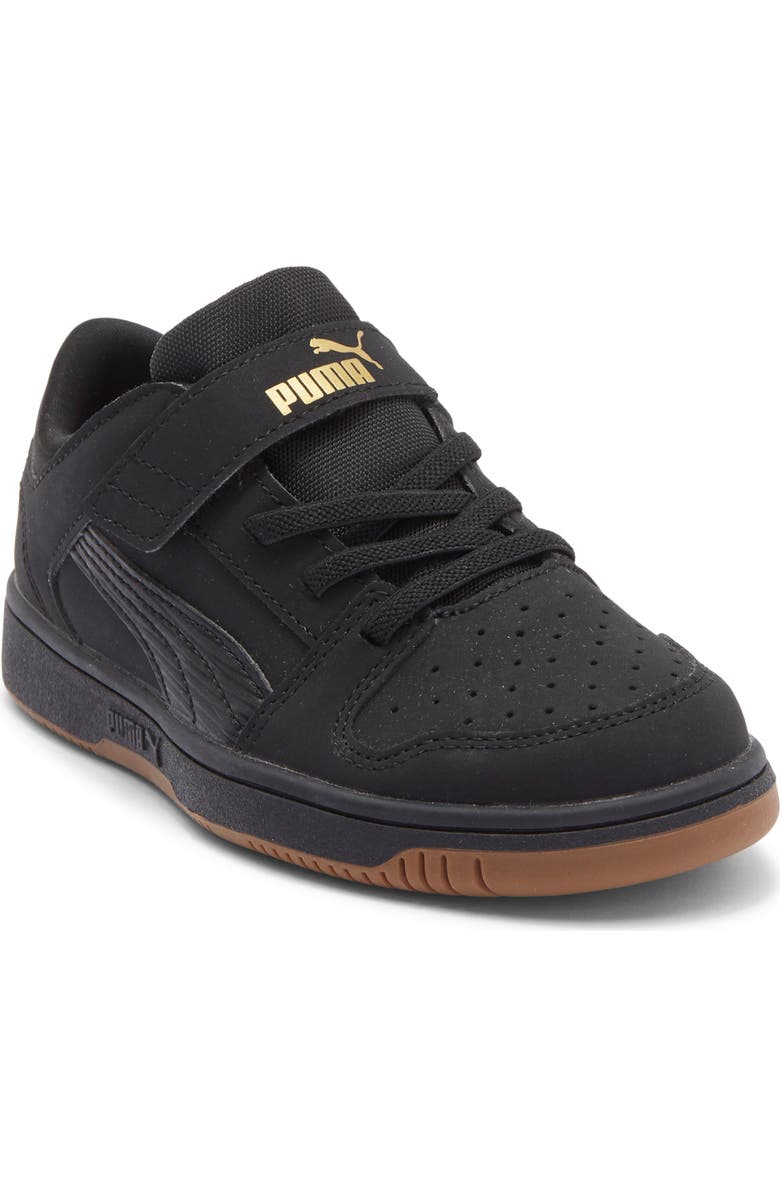 PUMA Kids' Rebound Layup Sneaker, Main, color, Puma Black/ Black/ Gold