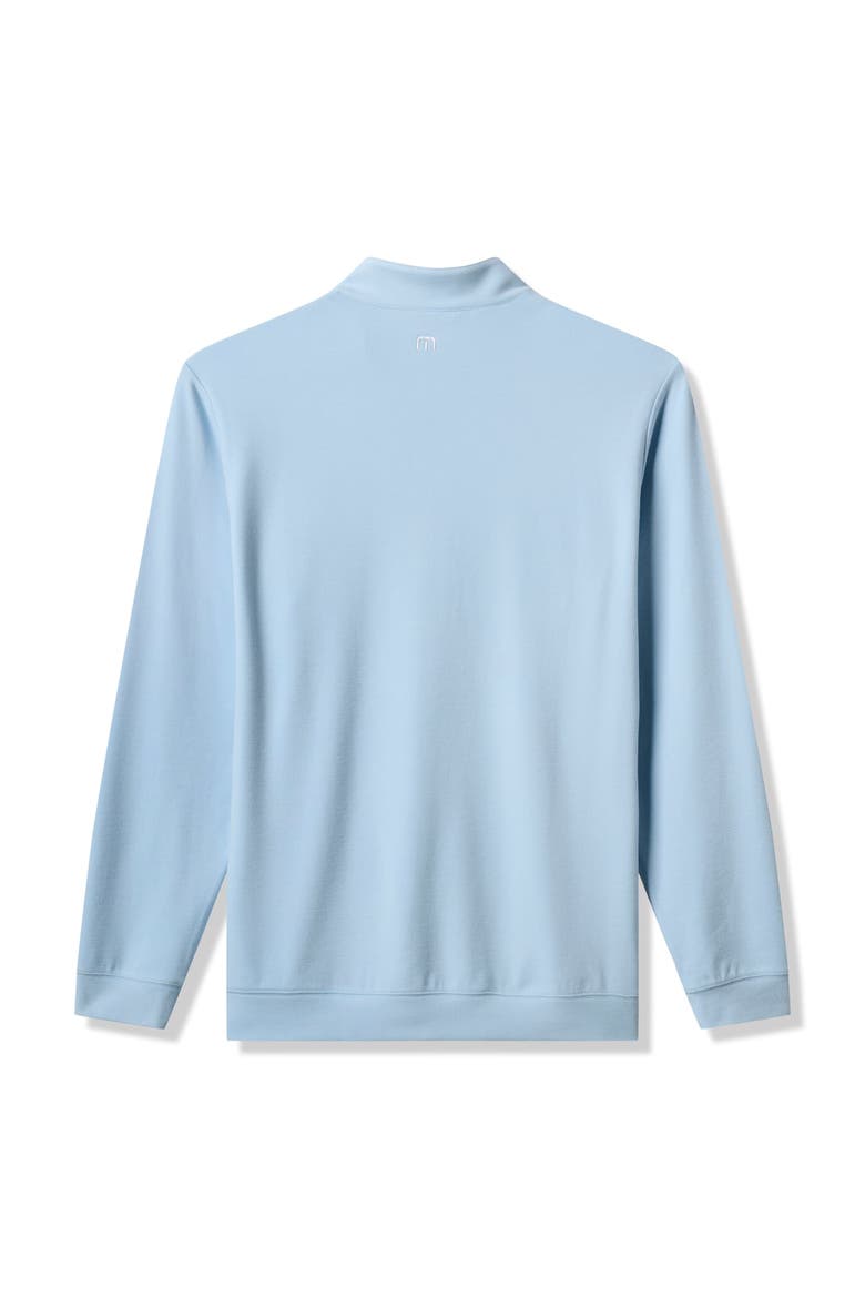 Men's TravisMathew Light Blue Kansas Jayhawks Cloud Home Game Quarter-Zip Tri-Blend Pullover, Alternate, color, Light Blue