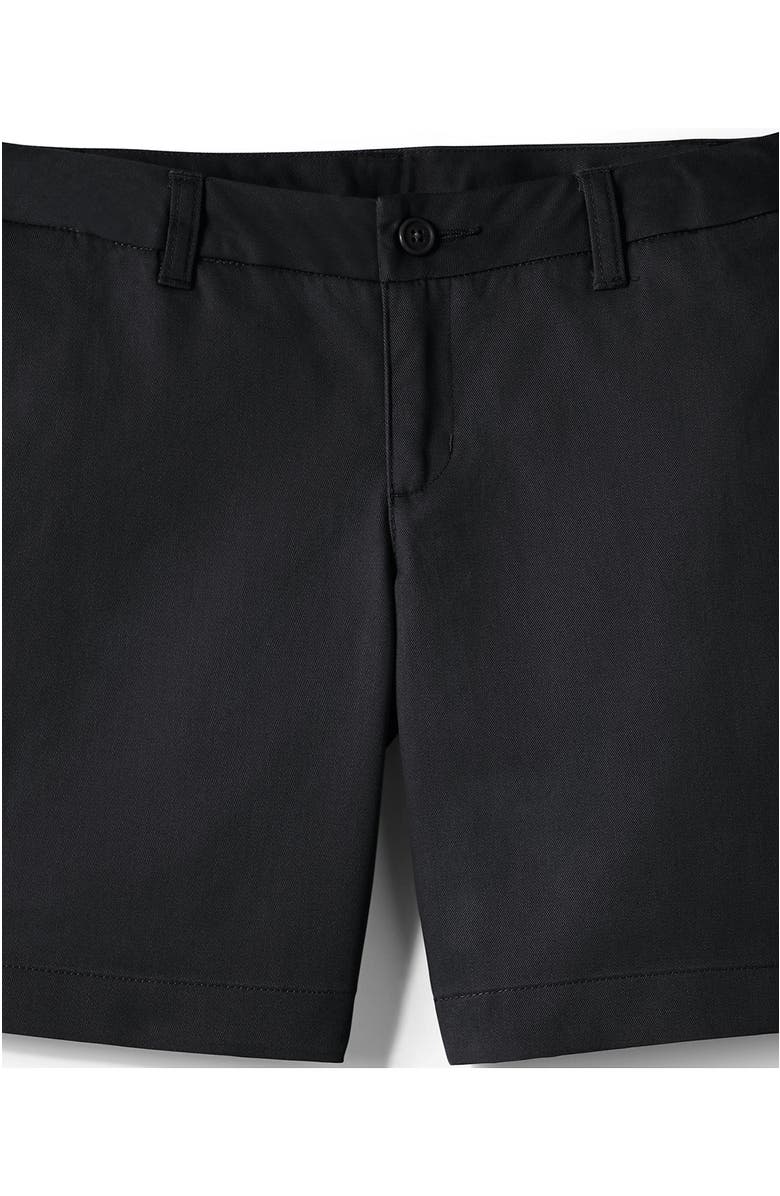Lands' End School Uniform Girls Plus Plain Front Blend Chino Shorts, Alternate, color, Black