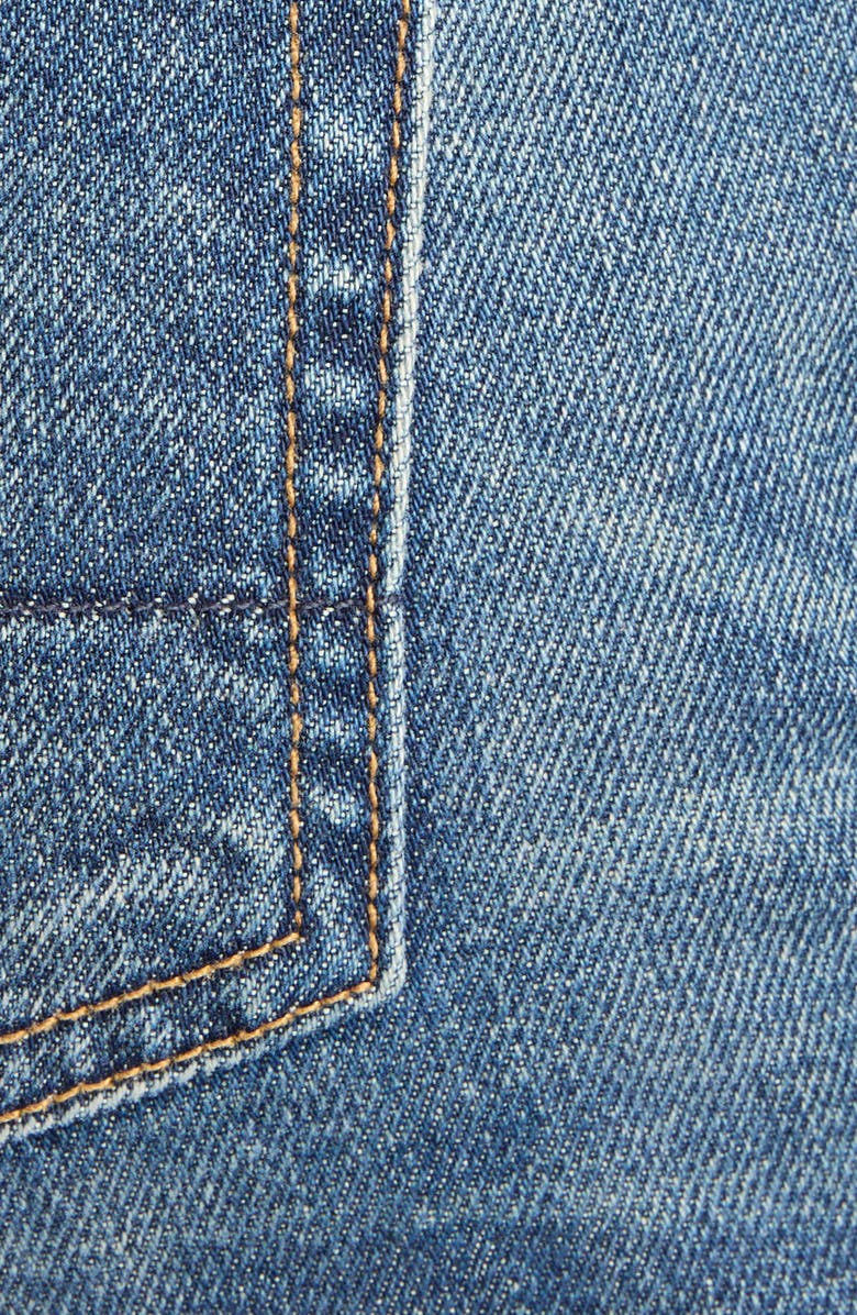 TOM FORD High Waist Rolled Hem Comfort Stone Washed Denim Shorts, Alternate, color, Hb772 Mid Blue