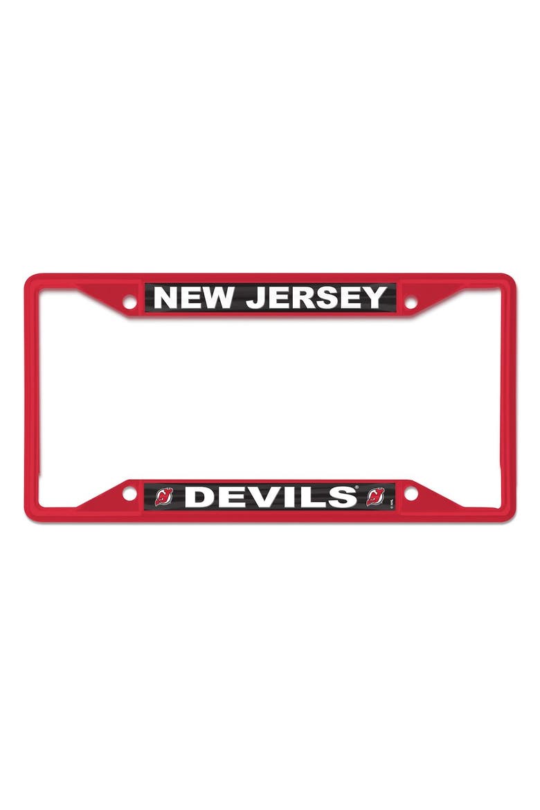 New Jersey Devils Chrome Colored License Plate Frame, Main, color, Red