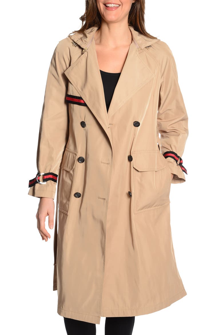Grosgrain Trench Coat, Alternate, color, KHAKI