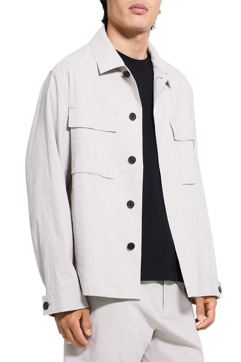 Mod Linen Blend Field Jacket, Alternate, color, SILVER CLOUD