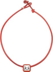 Bea Bongiasca Square Crystal Pendant Pop Choker Necklace
