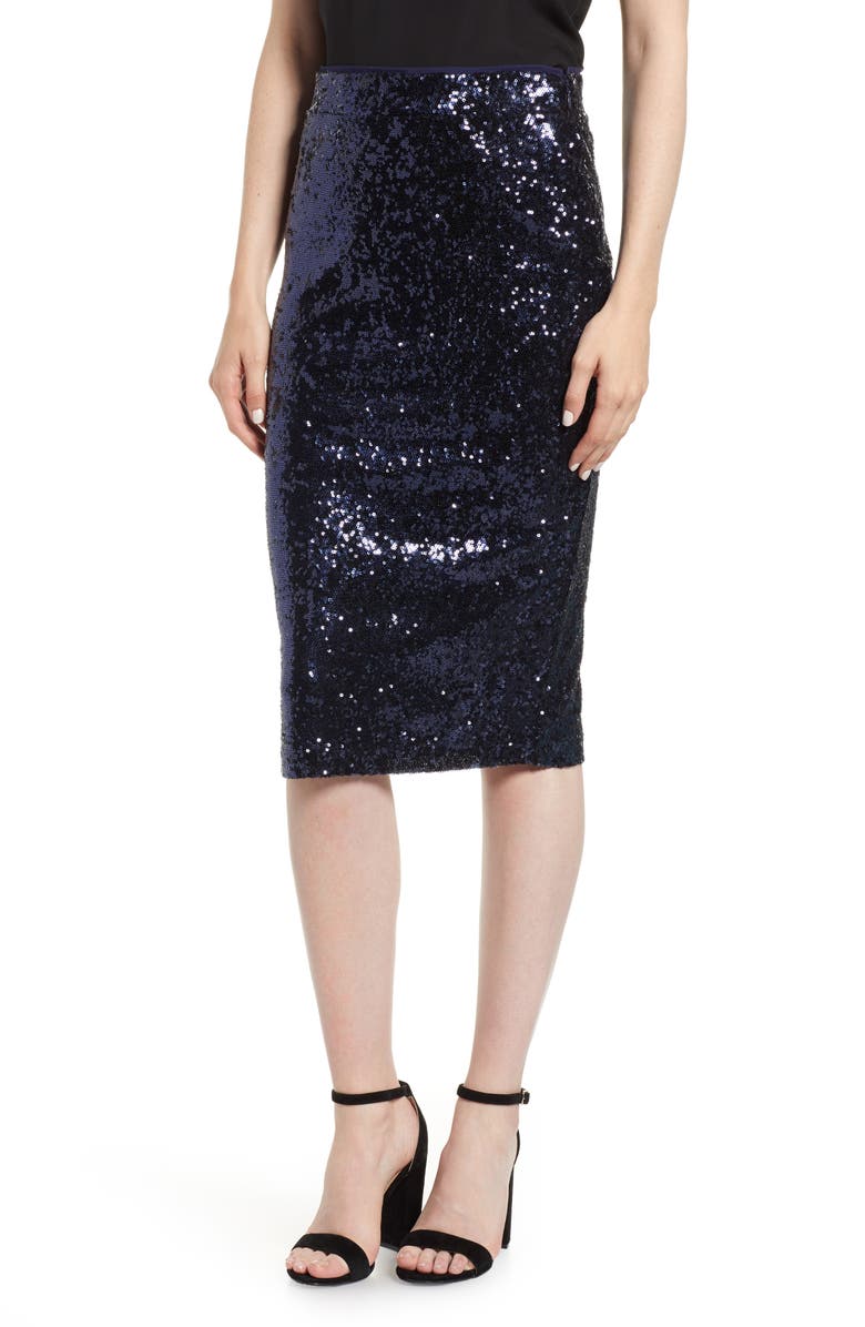 Chelsea28 Sequin Pencil Skirt, Main, color,