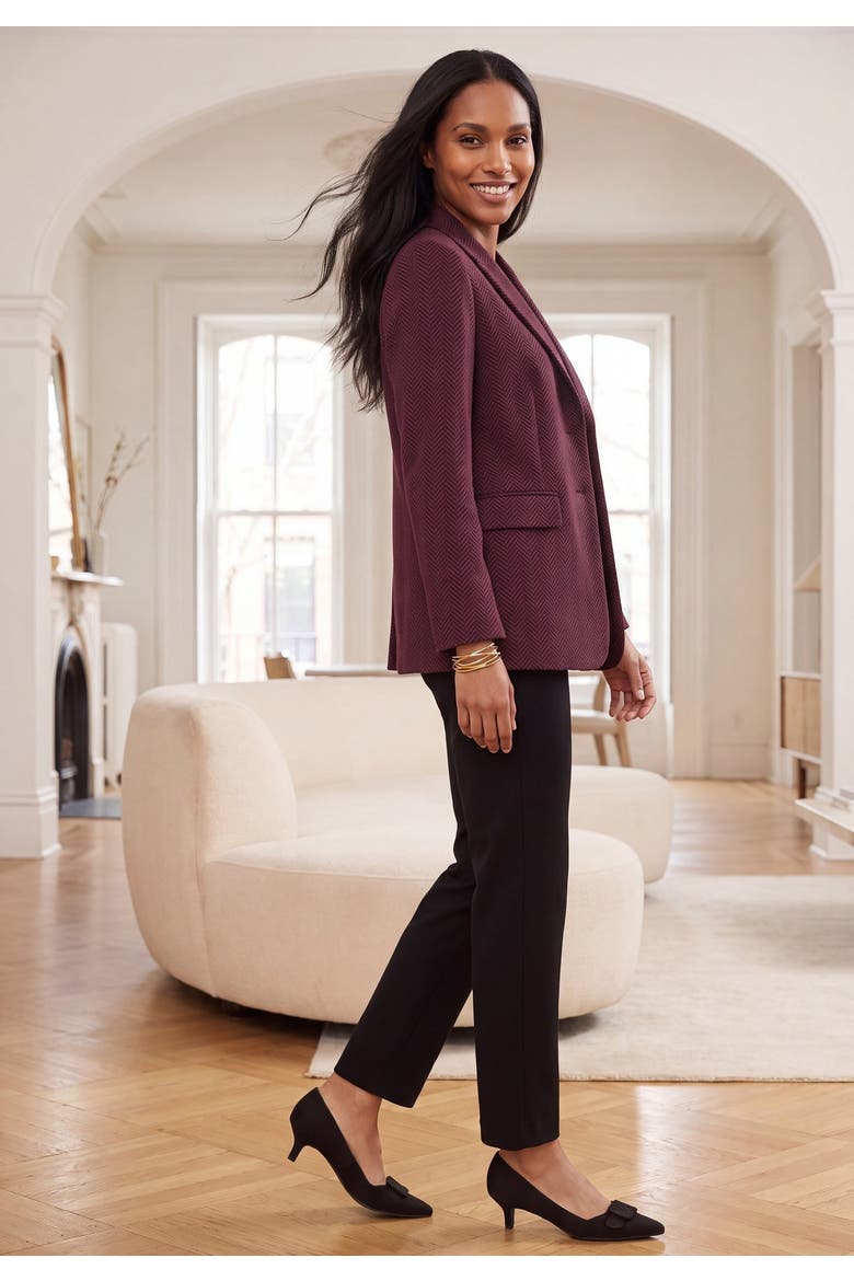 2 Piece Stretch Knit Duster Set, Alternate, color, RICH BURGUNDY HERRINGBONE