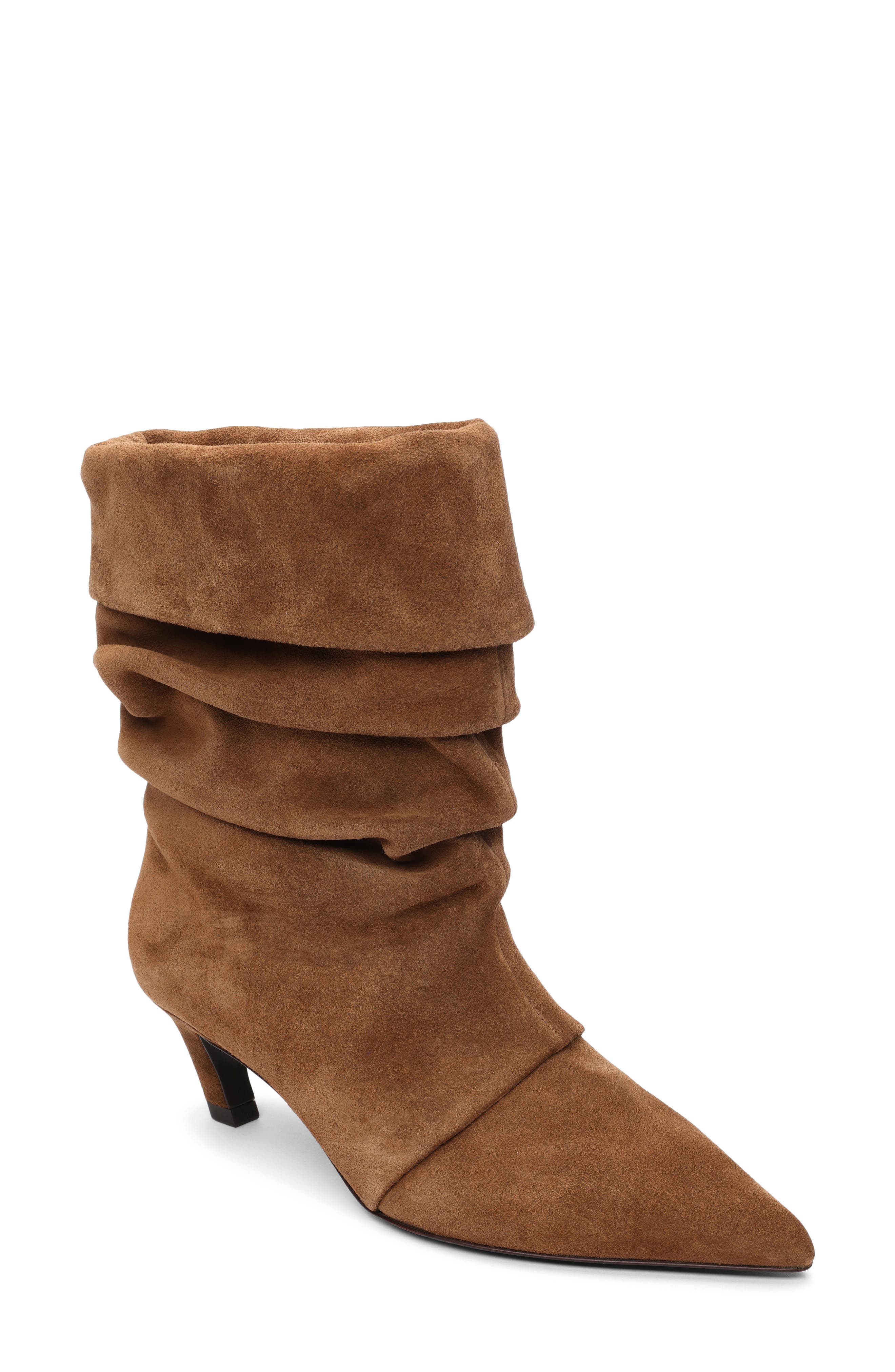 Ash Virgee Pointed Toe Kitten Heel Bootie, Main, color, Land