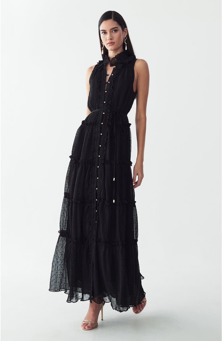 ST MRLO Omaha Midi Dress, Alternate, color, Black