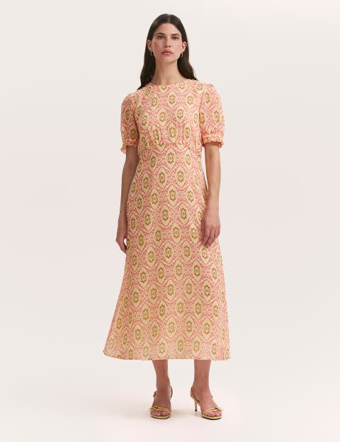 Mela Printed Midi Tea Dress