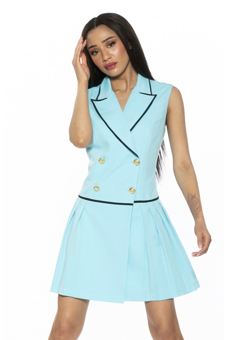 Lilyana Sleeveless Fit & Flare Minidress, Alternate, color, HALOGEN BLUE