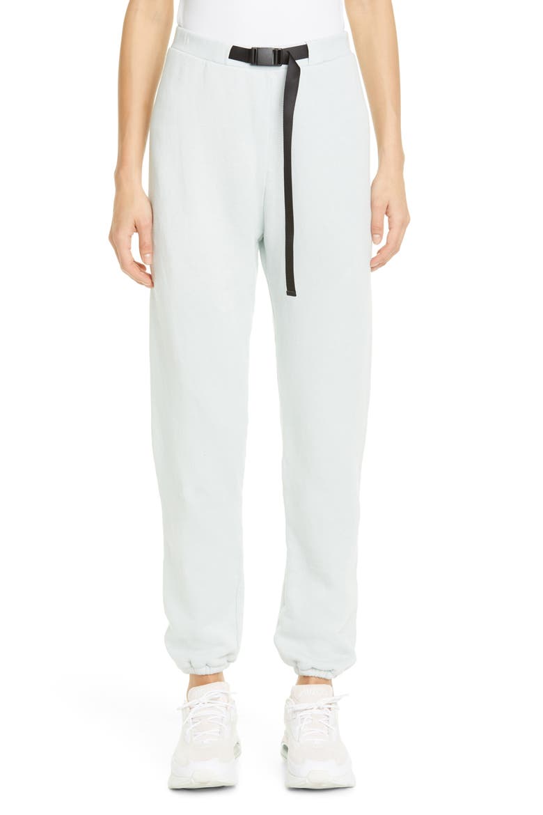 Belted Cotton Blend Sweatpants, Main, color, SKY