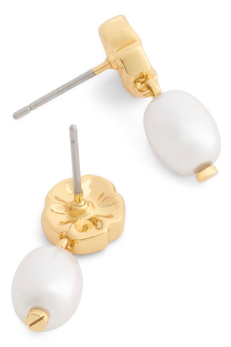 Tearose Faux Pearl Drop Earrings, Alternate, color, PEARL/ GOLD