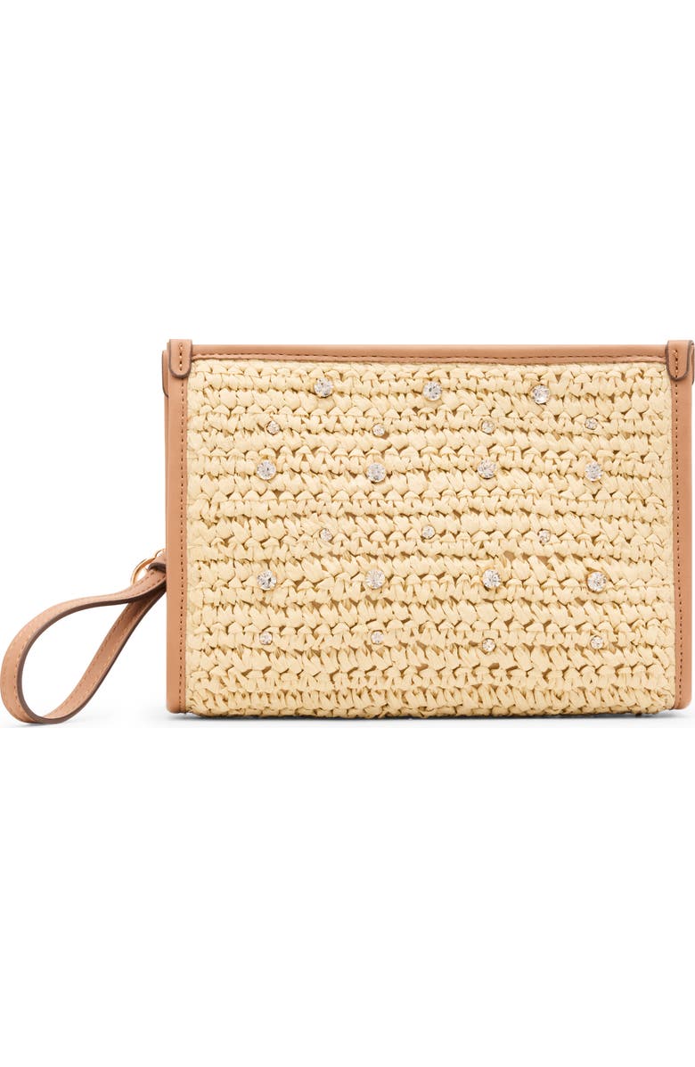 Anne Klein Rhinestone Woven Wristlet, Main, color,