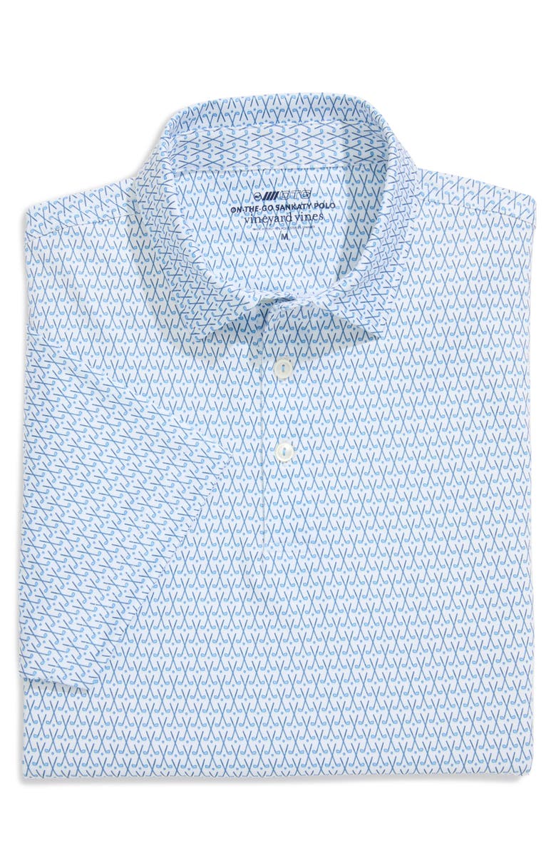 vineyard vines Golf Print Sankaty Performance Polo, Alternate, color, Golf Micro White Cap