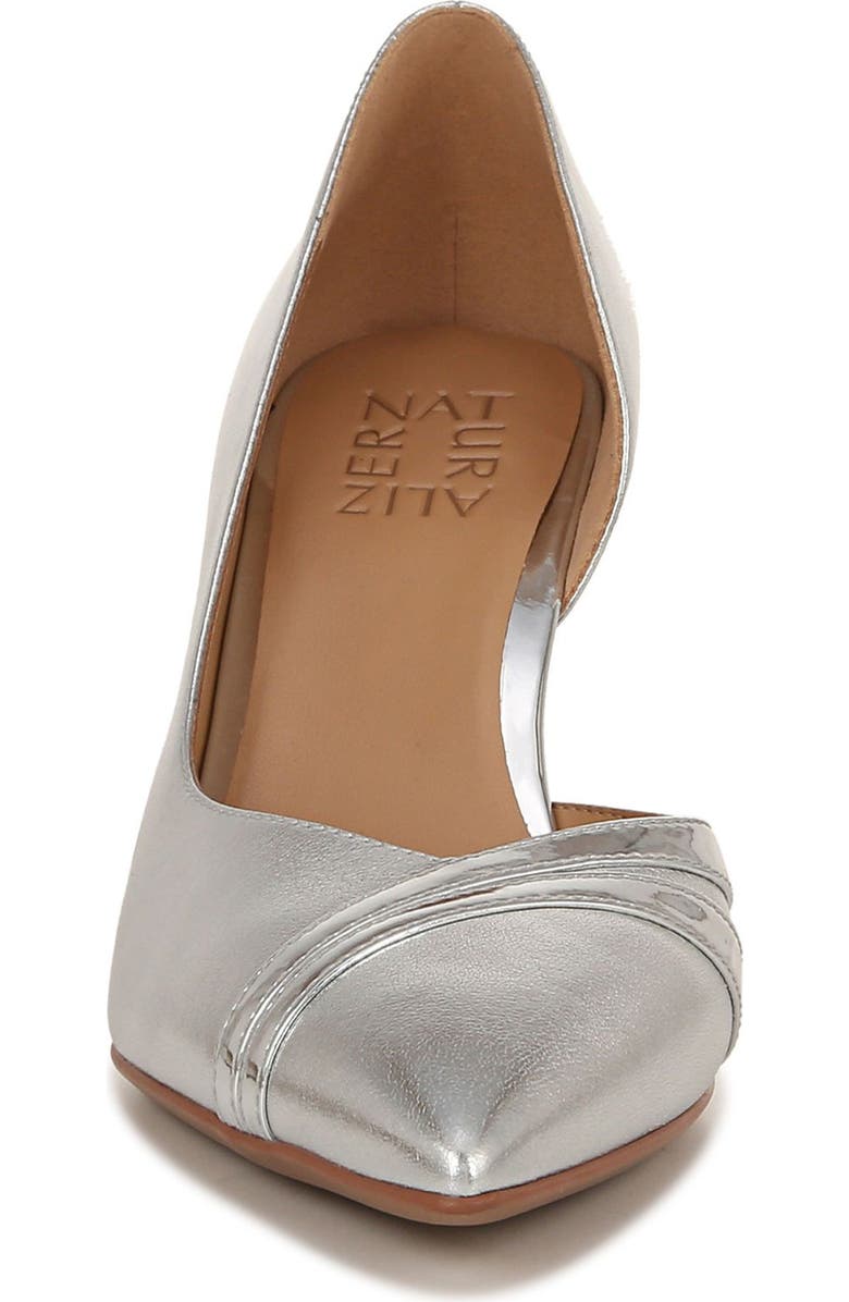 Naturalizer Aubrey Asymmetric Pointed Toe Pump, Alternate, color, Silver Leather