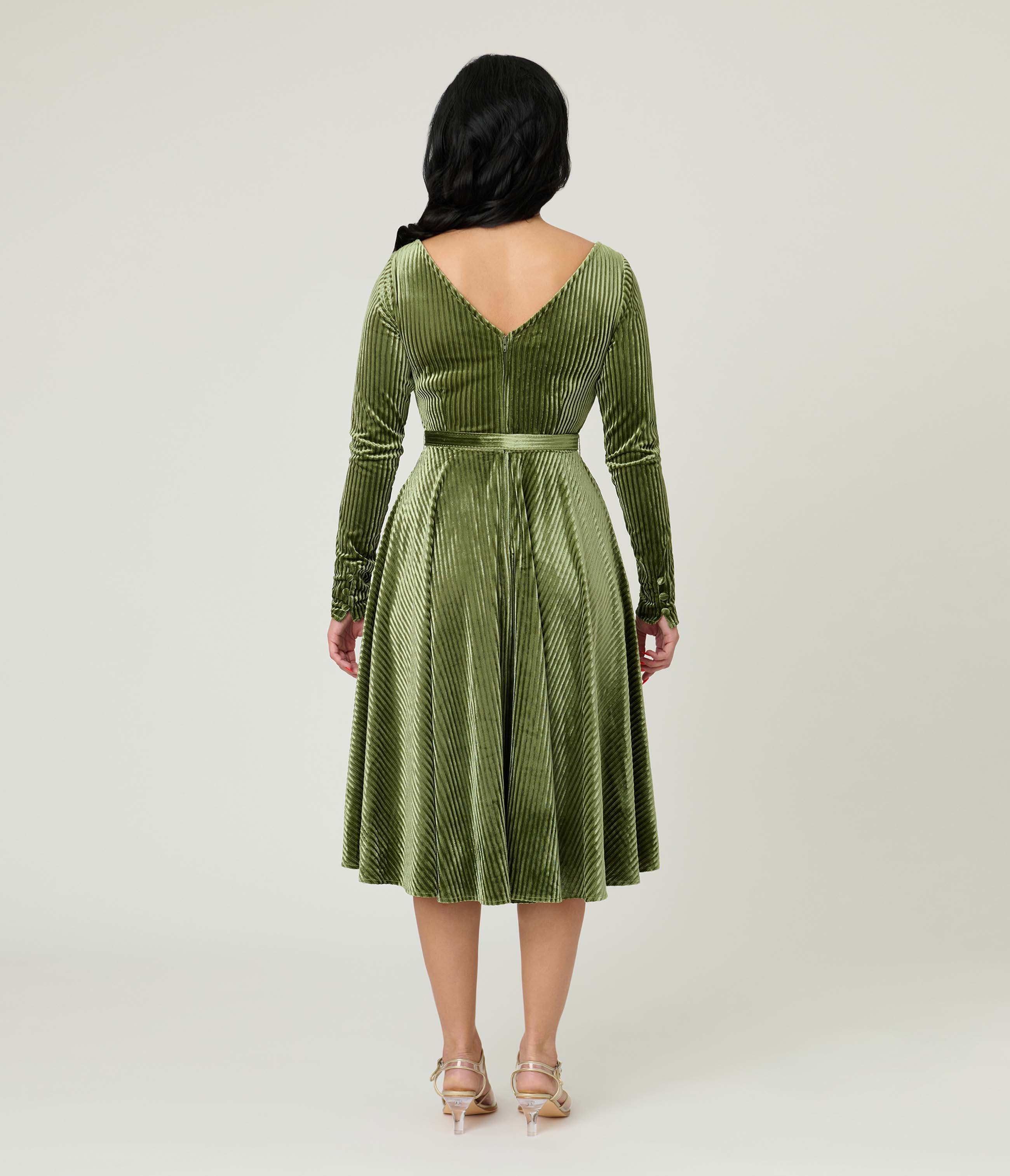 Long Sleeve Belted Devon Swing Dress - image 2