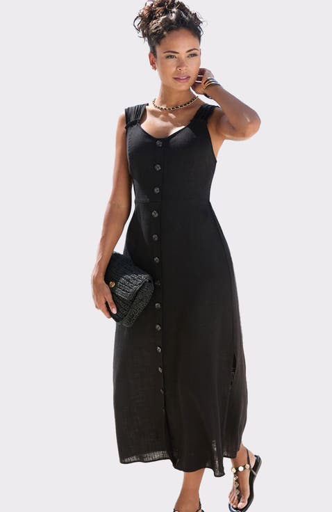 Women's Button Detail Maxi Dress