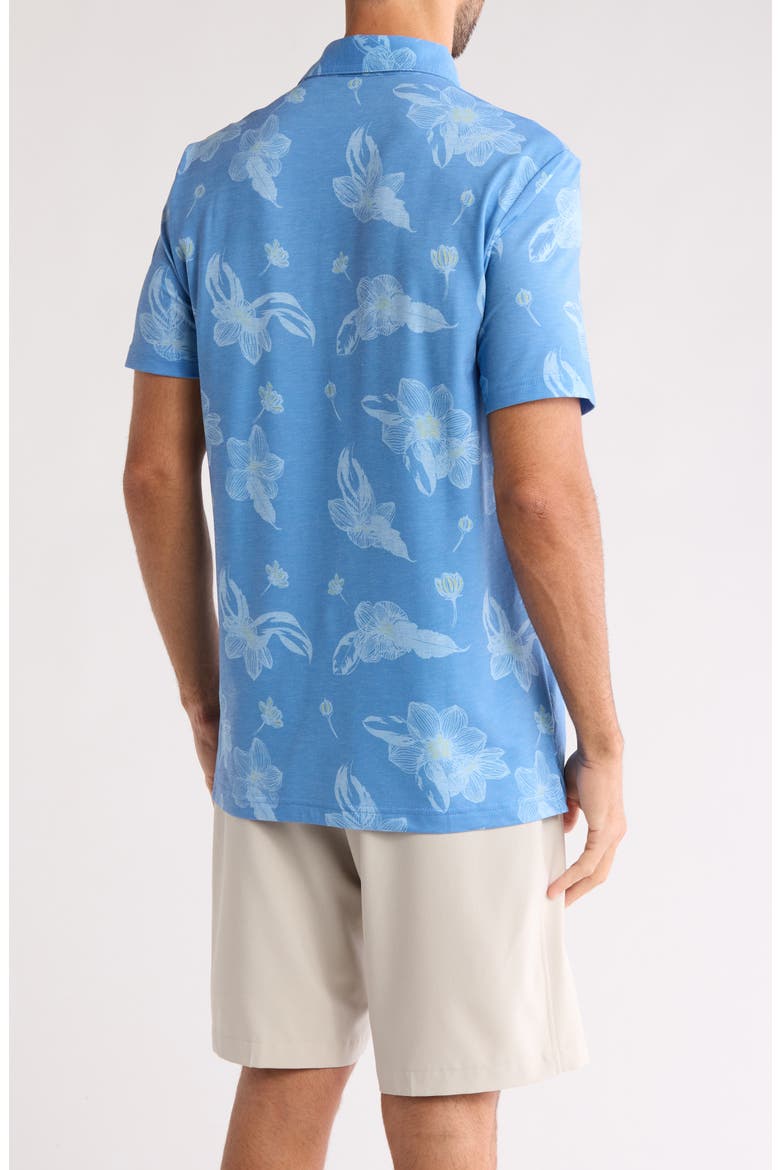 Tunnels Beach Floral Golf Polo, Alternate, color, QUIET HARBOR
