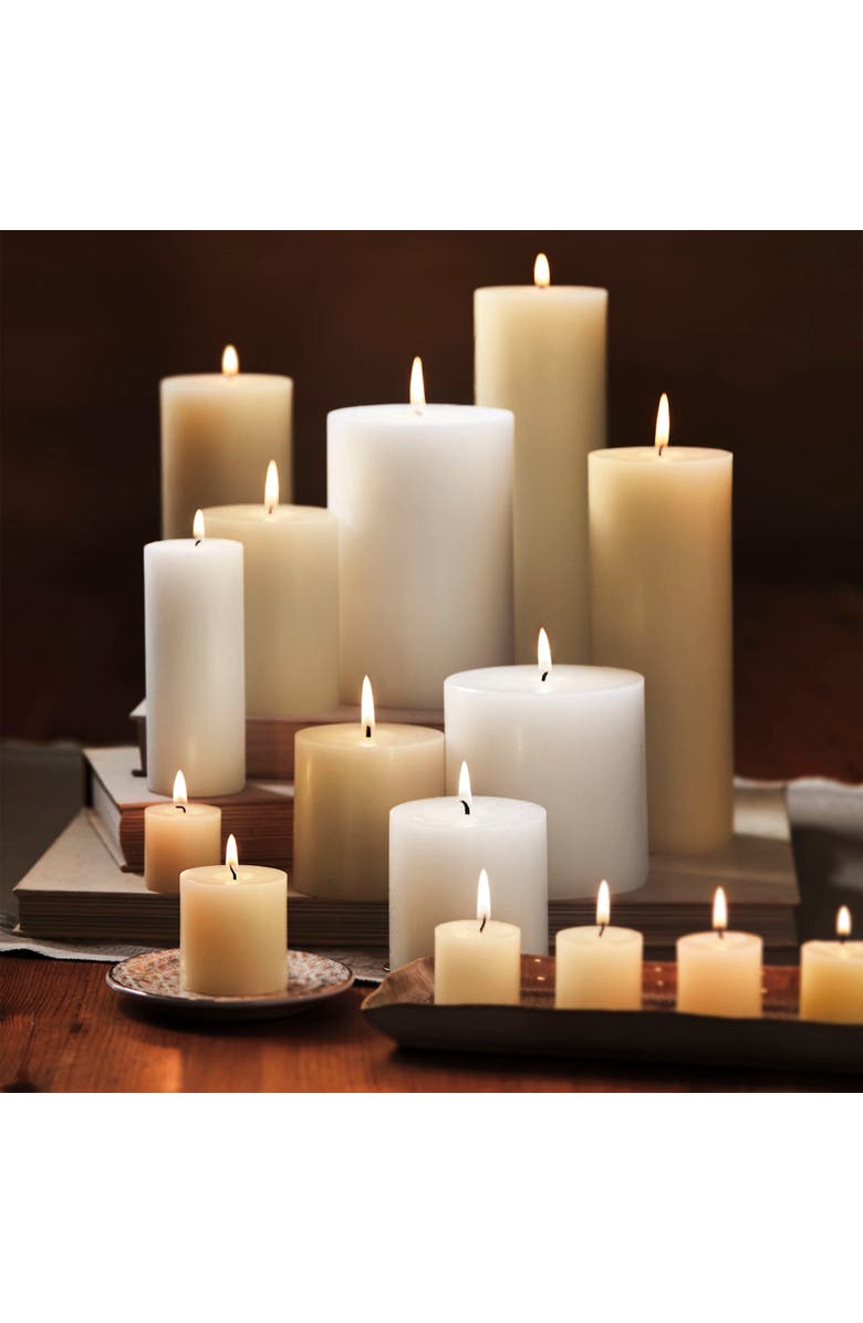 tag Chapel Mini Pillar Ivory Candles Set of 4 Unscented, Alternate, color, Beige