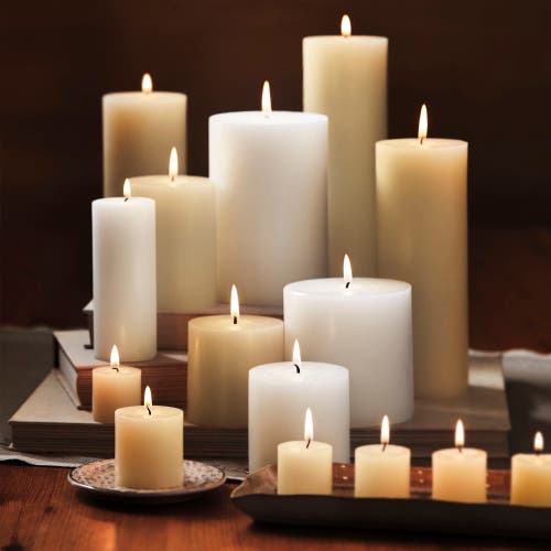 Tag Chapel Mini Pillar Ivory Candles Set Of 4 Unscented In Neutral