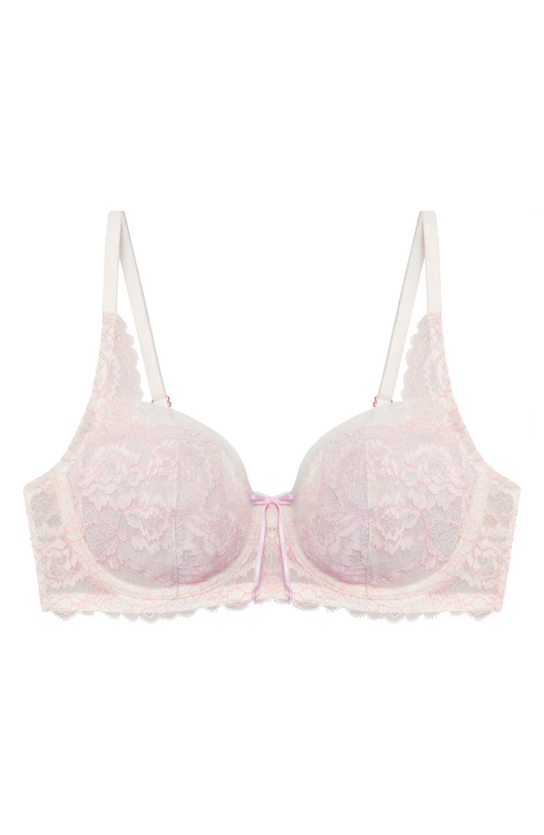 Skarlett Blue Minx Underwire Balconette Bra, Alternate, color, Whipped Cream/ Lilac Pink