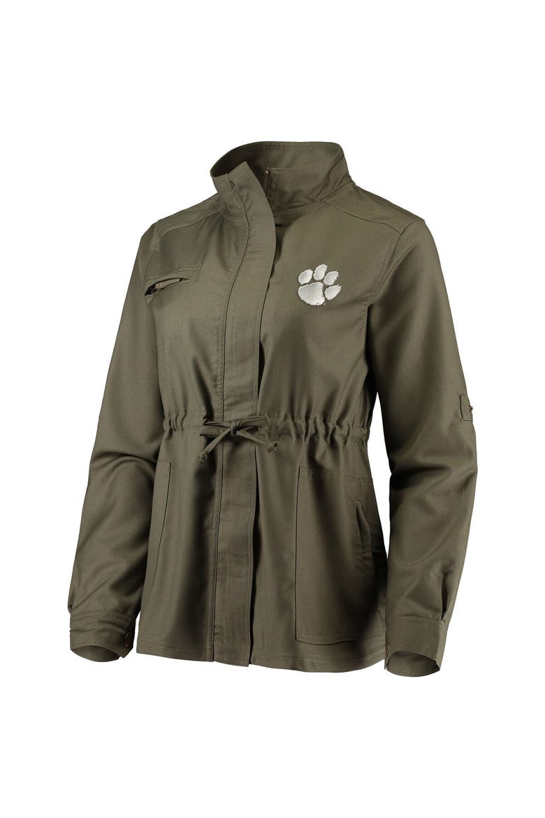 Women's Olive Clemson Tigers Sierra Surplus Full-Zip Jacket, Alternate, color, Olive