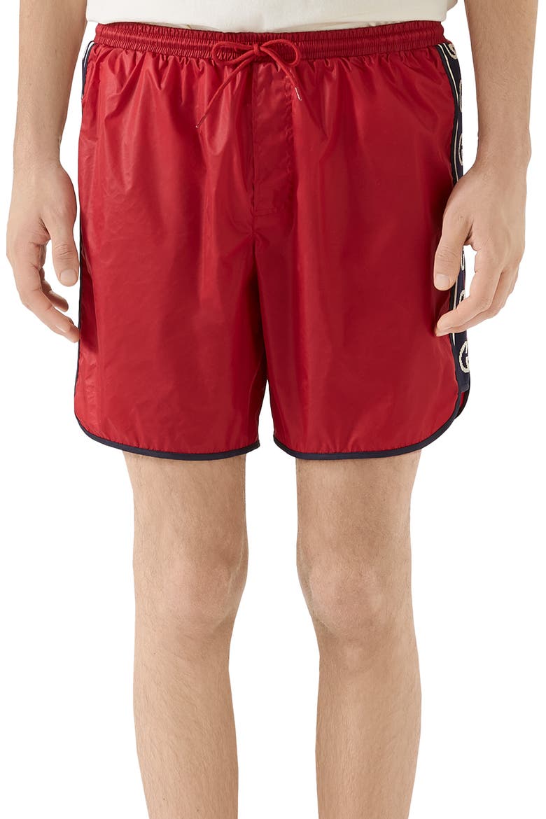 Waterproof Nylon Swim Trunks, Main, color, MULBERRY
