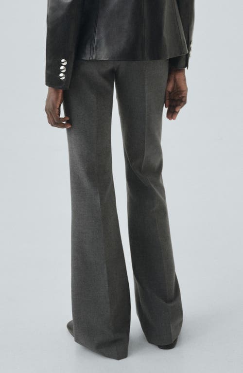 Mango Belted Straight Leg Pants In Gray