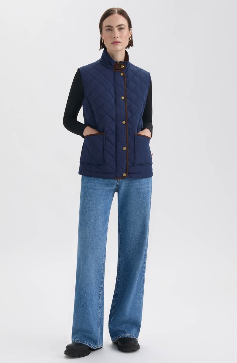 Hunter Diamond Quilted Vest, Alternate, color, Navy