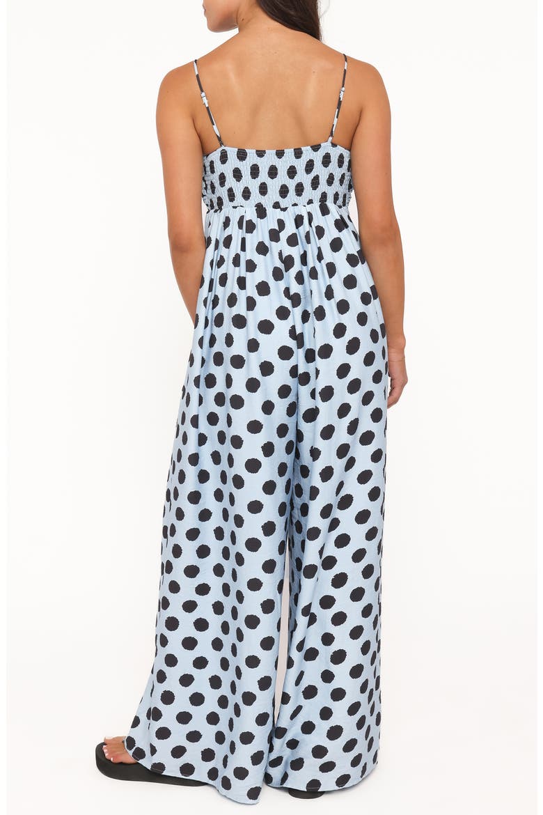 Pricilla Dot Sleeveless Jumpsuit, Alternate, color, BLUE POLKA DOT